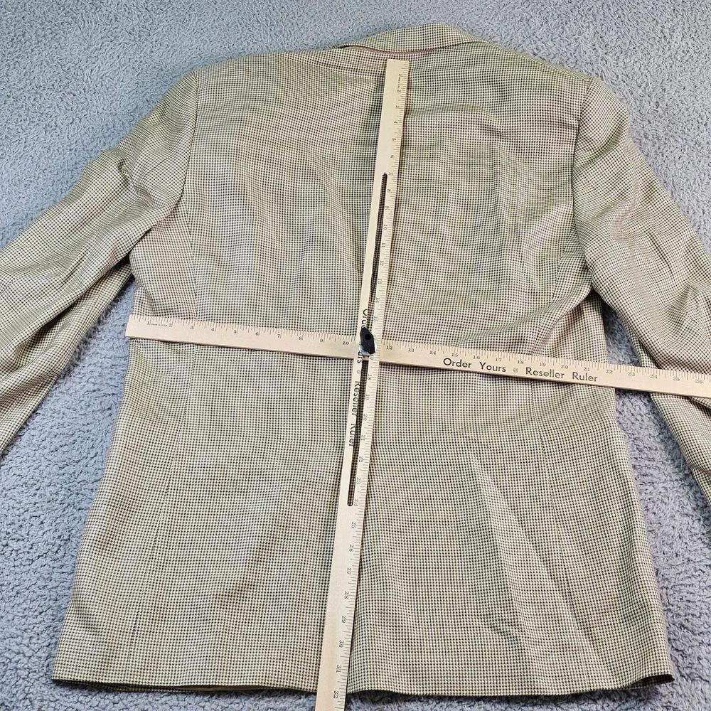 Brooks Brothers Sport Coat Mens 44 Beige Check Silk Wool Blazer Made In Italy